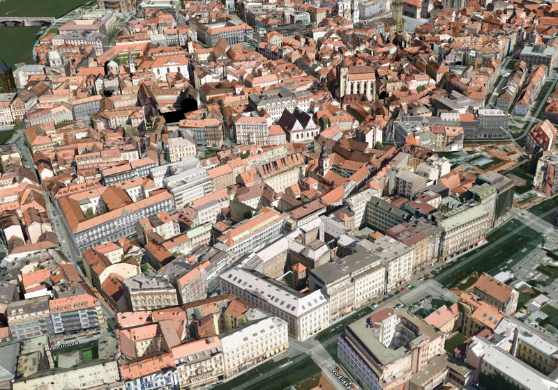 Прага в Google Earth